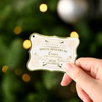 Gepersonaliseerde Kerstman Vintage Post Stijl Noordpool Post Label met Naam Cadeau Decor Kerstfeest Favoriet voor Familie Vrienden