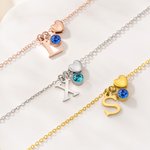 Collier avec pendentif en forme de coeur et pierres de naissance personnalisées Bijoux de Noël Cadeau d'anniversaire pour les femmes et les enfants