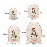 Sac Cadeau en Toile Personnalisé avec Nom et Texte Style de Bonnet de Père Noël  Cadeau de Noël pour la Famille et les Enfants