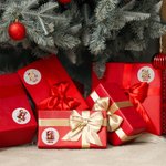 Personalized Reindeer Christmas Theme Initial Waterproof Stickers Labels with Name Christmas Decor Party Favors for Family Friends