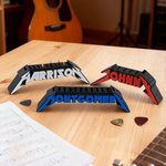 Personalised 3D Printed Heavy Metal Band Style Guitar Pick Holder with Text Music Studio Daily Use Gift for Guitarist Music lover