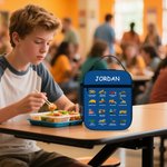 Personalised Construction Lorry Excavator Bulldozer Insulated Lunch Bag with Name Portable Picnic Back to School Gift for Boys Lorry Lovers