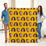 Personalized Funny Face Photo Multicolour Soft Throw Blanket Home Decor Christmas Birthday Gift for Family Friends Pet Lovers