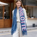 Personalisierte Schatten Name Multicolor Soft Warm Tassel Schal Jahrestag Winter Geburtstag Geschenk für Frauen Männer