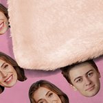 Personlig Roligt ansiktsfoto Flerfärgad mjuk filt med huva Julklapp för vänner Husdjursälskare