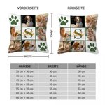 Personalisierter Mehrfarbiger Kissenbezug mit Pfotenabdruck Haustierfotos Namen Initiale Haus Deko Geburtstagsgeschenk für Tierliebhaber Besitzer