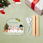 Personalisiertes Einstellbares Nachtlicht im Schneemann-Familien-Design mit Schneemännern Titeln und Namen Weihnachtsgeschenk für Kinder Familie