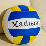 Personalised Volleyball Design Round Soft Cushion with Text Home Decor Birthday Match Day Gift for Volleyball Player Coach