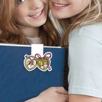 Personalised Bow Heart Locket Magnetic Bookmark Clip with 2 Photos Reading Accessory Christmas Birthday Gift for Book Lovers Bookworms