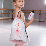 Personalized Cartoon Ballerina Girl Backpack Drawstring Bag Water Bottle with Name Sports Accessories Christmas Birthday Gift for Her