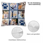 Personalisierter Mehrfarbiger Kissenbezug mit Pfotenabdruck Haustierfotos Namen Initiale Haus Deko Geburtstagsgeschenk für Tierliebhaber Besitzer