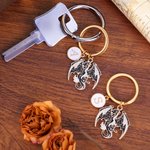 Gepersonaliseerde Donkere Draak Draagbare Sleutelhanger met Initiaalbedeltje Dagelijks Gebruik Verjaardagscadeau voor Drakenliefhebbers