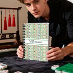 Personalized Mahjong Design Multicolour A5 Spiral Notebook with Name Christmas Birthday Gift for Mahjong Players