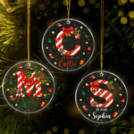 Personalised Christmas Sweets Cane Initial Acrylic Ornament Tree Decoration Christmas Gift for Family Friends