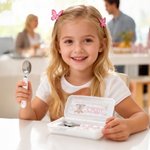 Personalisierte niedlichen Hochland Kuh Safe Edelstahl Gabel Löffel Messer 3 Stück Besteck Set mit Namen und Fall zurück zu Schule Geburtstag Geschenk für Jungen Mädchen