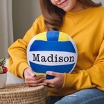 Personalised Volleyball Design Round Soft Cushion with Text Home Decor Birthday Match Day Gift for Volleyball Player Coach