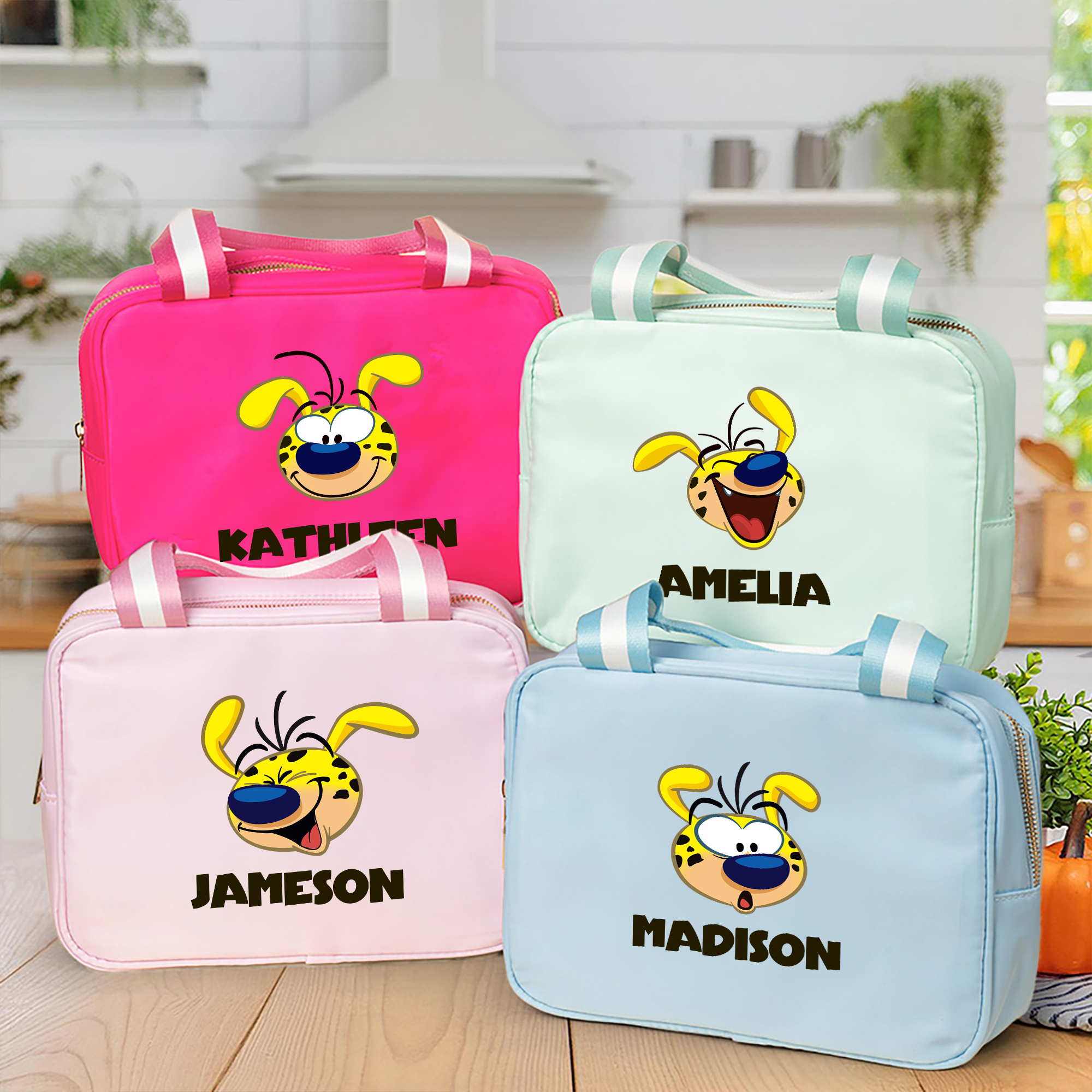 Sac à lunch personnalisé Multicolore Mignon Marsupilami avec Nom Picnic Retour à l'école Cadeau pour Enseignants Enfants丨Callie × Marsupilami®.