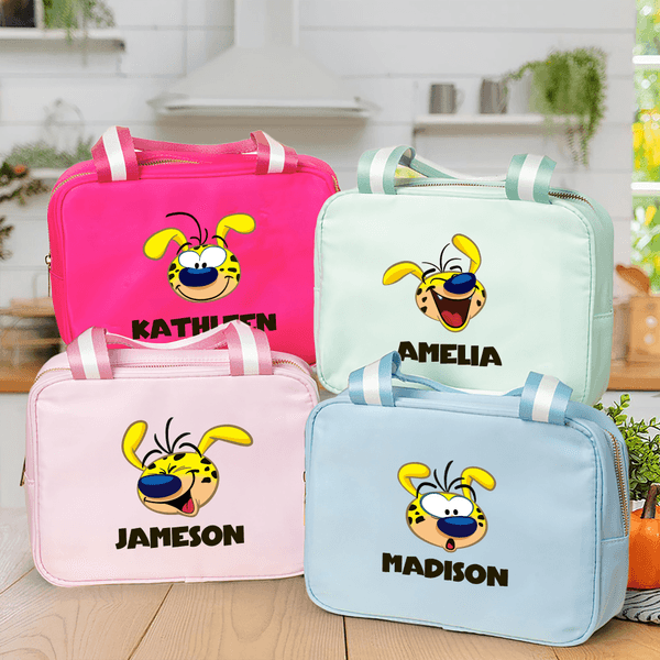 Personalized Multicolor Cute Long-Tailed Leopard Marsupilami Lunch Bag with Name Picnic Back to School Gift for Teachers Kids丨Callie × Marsupilami®