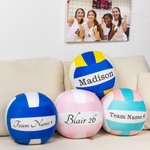 Personalised Volleyball Design Round Soft Cushion with Text Home Decor Birthday Match Day Gift for Volleyball Player Coach