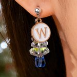 Personalised Christmas Tree Crystal Stud Earrings with Initial Dainty Jewellery Birthday Anniversary Christmas Gift for Women