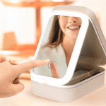 Personalised Cartoon Ballet Girl PU Leather Jewellery Box with Name and LED Three-Color Makeup Mirror Travel Essential Birthday Gift for Her