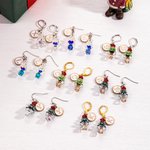 Personalised Christmas Tree Crystal Stud Earrings with Initial Dainty Jewellery Birthday Anniversary Christmas Gift for Women