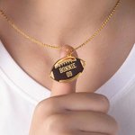 Collana personalizzata di zucca con nome e numero Gioielli delicati Regalo per il Giorno del Ringraziamento per gli amanti del calcio