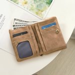 Personalized Cartoon Girl Flying Birth Flower PU Leather Folded Wristlet Wallet with Name and Multiple Card Slots Birthday Anniversary Gift for Women