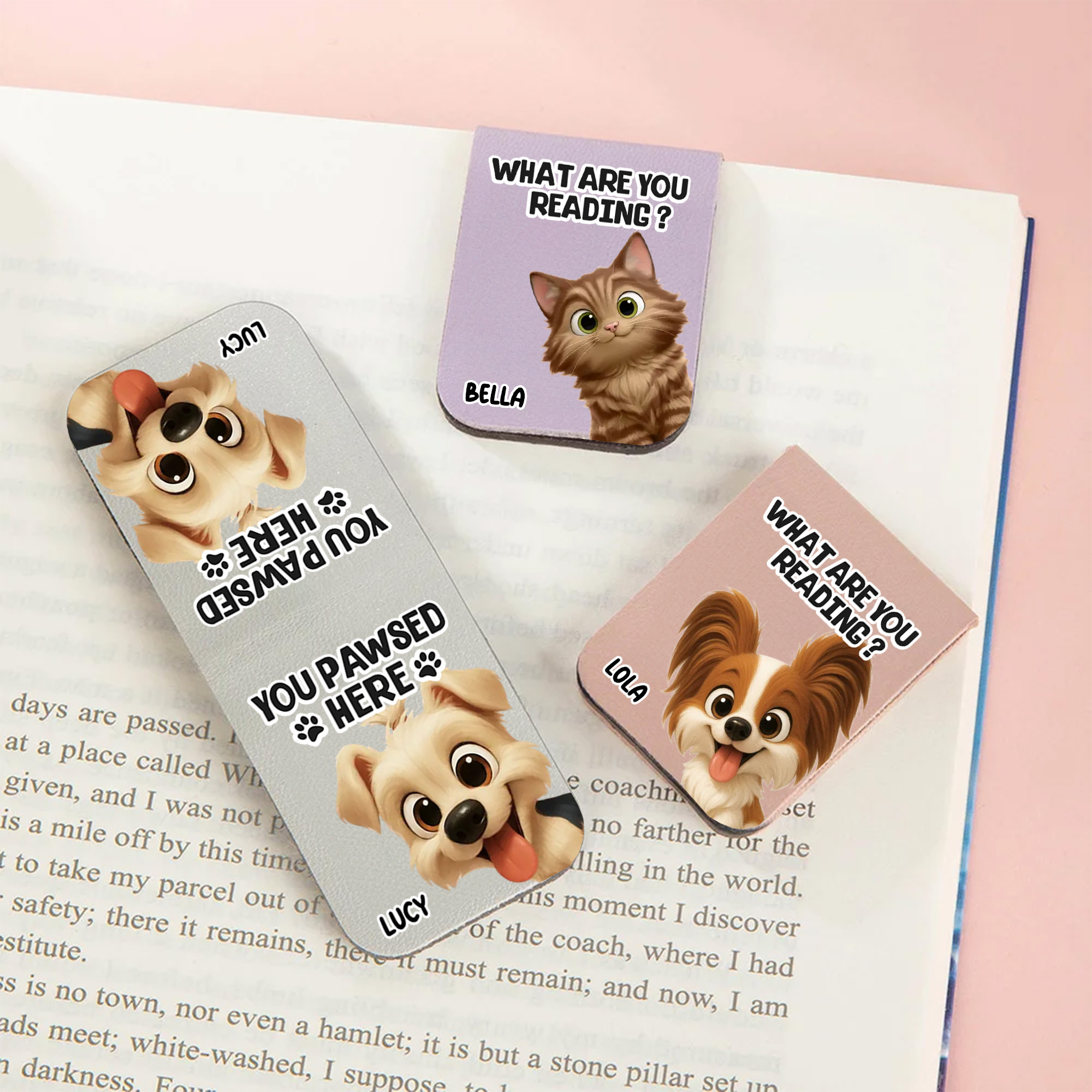 Marque-page magnétique en cuir PU avec nom pour utilisation quotidienne Cadeau d'anniversaire pour les amoureux des livres.