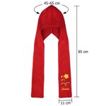 Personalisierter Mehrfarbiger 2-in-1-Gestrickter Kapuzenschal mit Gestickter Geburtsblume Namen Geburtstag Geschenk für Damen Herren Familie