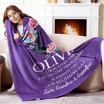 Personalised Floral Initial Soft Throw Blanket with Name and Text Home Decor Christmas Birthday Gift for Family Kids