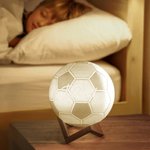 Luz nocturna personalizada de fútbol 3D con control táctil cambio de color e nombre decoración del hogar regalo de cumpleaños para amantes del deporte