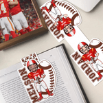 Personalized Football Cartoon Character Irregular Magnetic Bookmark Clip with Name and Number Birthday Christmas Gift for Football Lovers Bookworms