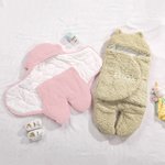 Personalised Cute Bear Adjustable Baby Swaddle Blanket with Name Ultra-soft Baby Shower Gift for Newborn