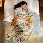 Personalizada Nacimiento Flor Biblia Bendición Mariposa Suave manta con nombre Decoración para el hogar Cumpleaños Navidad Regalo para la familia cristiana Amigo