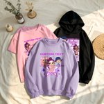 Personalized Cartoon K-Pop Girl Design Soft Kid T-shirt Sweatshirt Hoodie with Names Daily Wear Christmas Birthday Gift for Girls