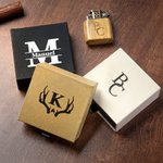 Encendedor de sándalo personalizado con grabado de logo nombre e inicial regalo de cumpleaños y despedida de soltero para hombres y padrinos de boda