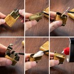 Encendedor de sándalo personalizado con grabado de logo nombre e inicial regalo de cumpleaños y despedida de soltero para hombres y padrinos de boda