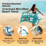 Personalized Cartoon Football Player Quick Dry Oversized Beach Towel with Name and Number Summer Travel Essential Gift for Football Sports Lovers