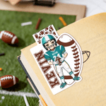 Personalized Football Cartoon Character Irregular Magnetic Bookmark Clip with Name and Number Birthday Christmas Gift for Football Lovers Bookworms