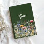 Personalized Wildflowers Journal Notebook with Name and 100 Lined Pages Daily Birthday Bridal Gift Giving Party Gift for Women