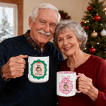 Taza de Cerámica Multicolor Personalizada con Carita de Bebé con Foto y Nombre Regalo de Navidad para la Familia Niños
