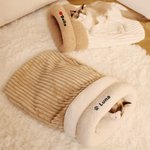 Saco de dormir para gato personalizado con diseño de huella corazón y nombre suministros para mascotas regalo de cumpleaños para dueños de mascotas