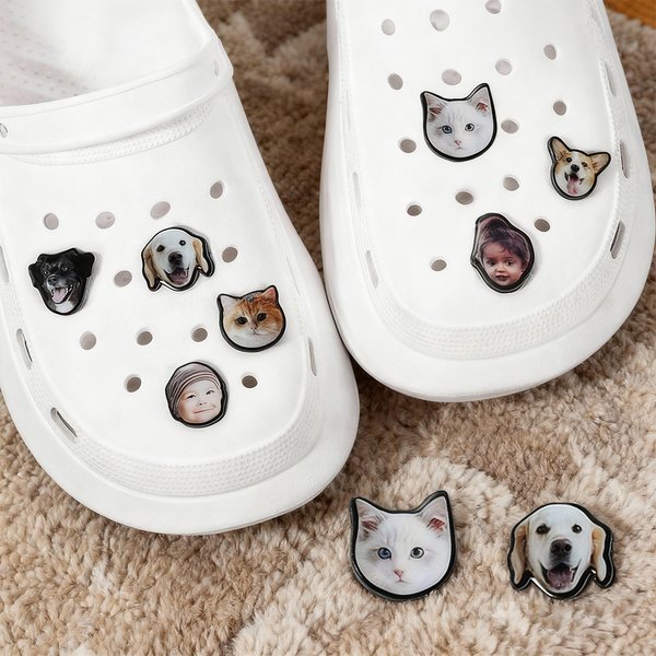Photo Pet Head Clog Charm Shoes Accessories