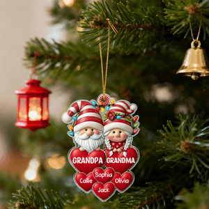 Personalizzato Fairy Lights Natale Elf Cuore Ornamento con soprannome e 1-20 nomi Home Tree Decor Regalo di Natale per la famiglia