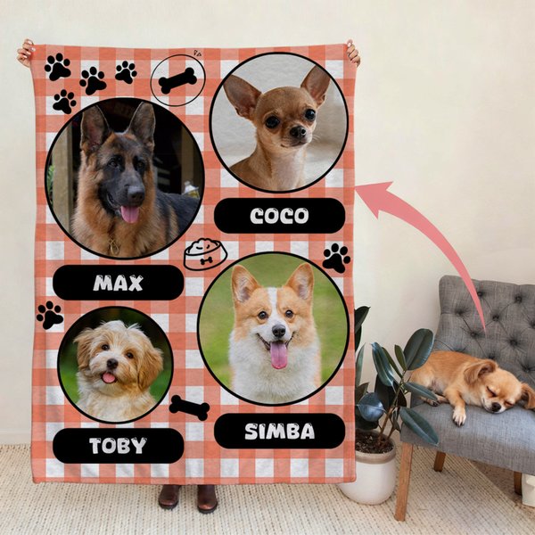 Manta personalizada con foto y huella de tu mascota con nombre y texto para decoración del hogar regalo de cumpleaños para dueños de mascotas y amigos