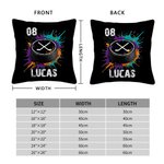 Personalized Splatter Paint Baseball Football Throw Pillow Cover with Name and Number Home Decor Birthday Christmas Gift for Kids Ball Lovers