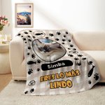 Manta personalizada con foto y huella de tu mascota con nombre y texto para decoración del hogar regalo de cumpleaños para dueños de mascotas y amigos
