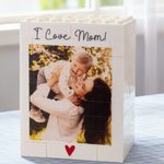 Henkilökohtainen Building Blocks Brick kynänpidin valokuvatulostuksella Desk Decor Suuri kapasiteetti Isänpäivä lahja isälle