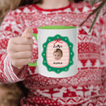 Taza de Cerámica Multicolor Personalizada con Carita de Bebé con Foto y Nombre Regalo de Navidad para la Familia Niños